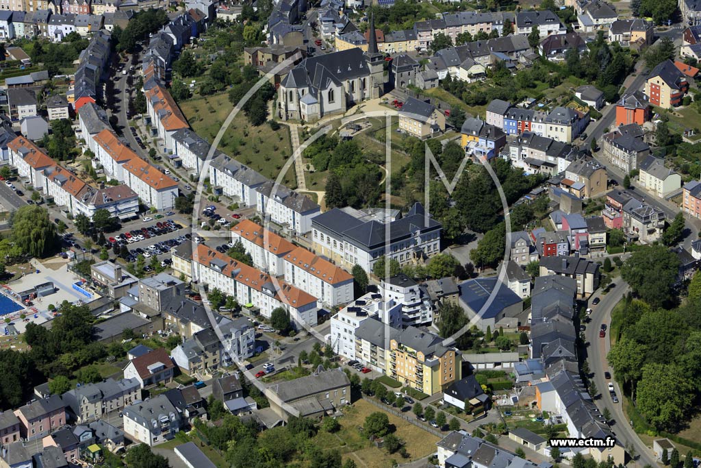 Photo arienne de Differdange (Obercorn)