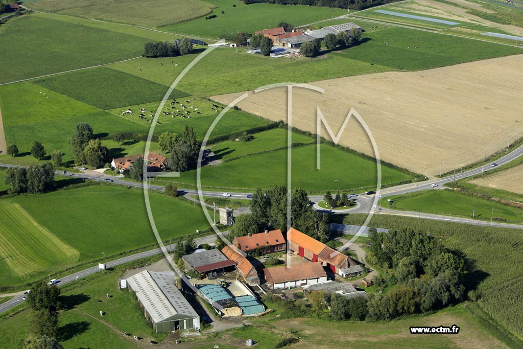 Photo arienne de Linselles (Ferme des Wattines)