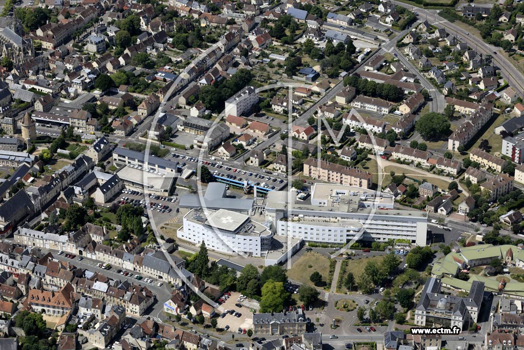 Photo arienne de Argentan (Centre Hospitalier)