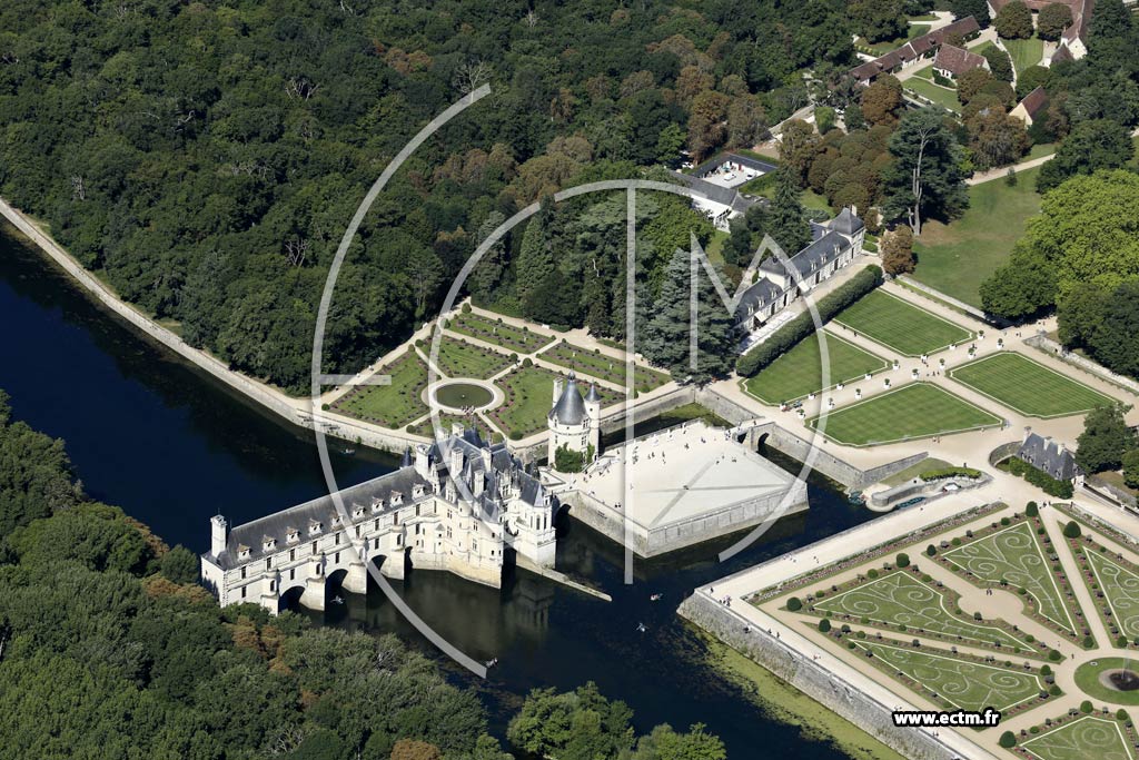 Photo arienne de Chenonceaux (Chteau de Chenonceau)