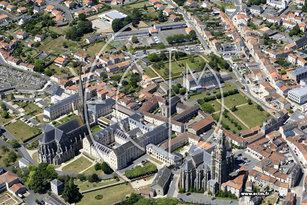 Photo arienne de Saint-Laurent-sur-Svre (Chapelle de la Sagesse - Basilique Saint Louis-Marie Grignion de Montfort)