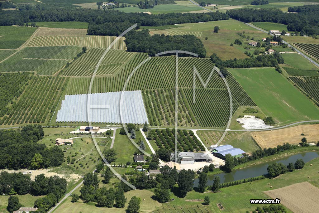 Photo arienne de Villeneuve-de-Duras (au Cram)