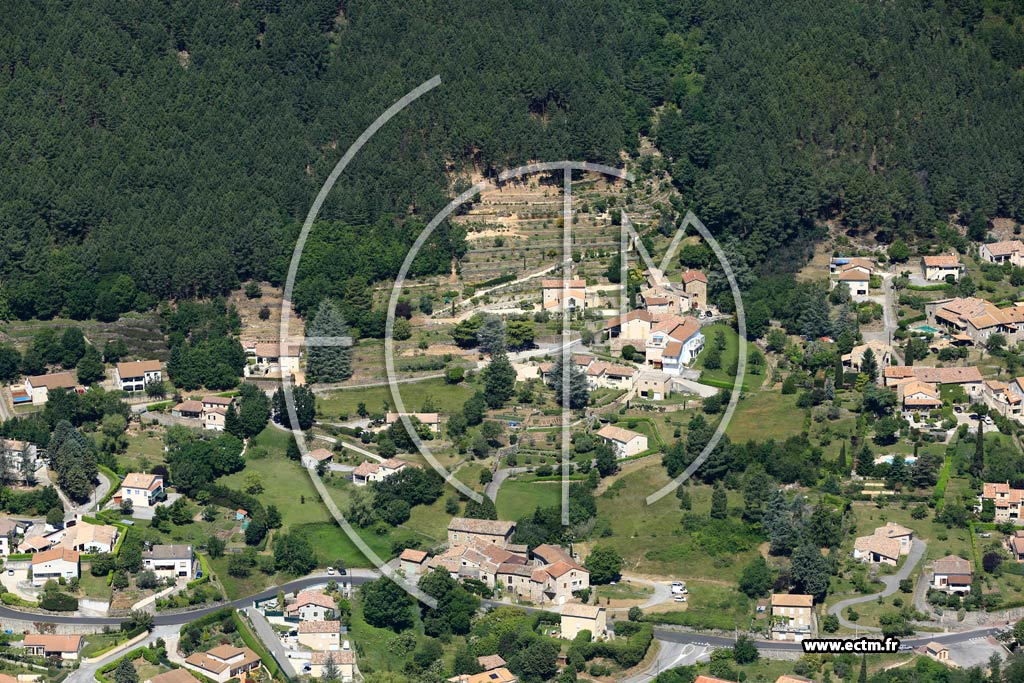 Photo arienne de Mercuer (Le Puy)